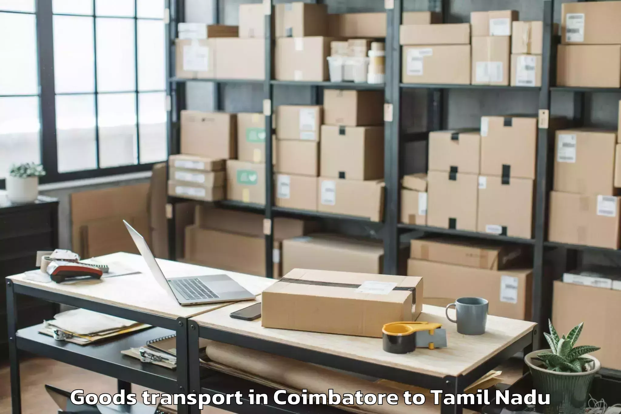 Easy Coimbatore to Kavalur Goods Transport Booking